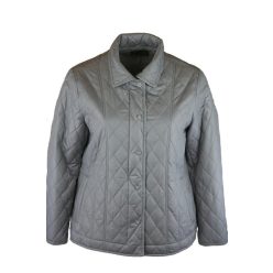   Galléros rombusz minta steppelt, egyszínű, cipzáras, béléses, csípőig érő fazonú, steppelt olasz dzseki, zsebbel- szürke