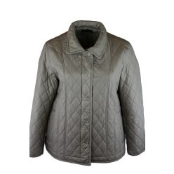   Galléros rombusz minta steppelt, egyszínű, cipzáras, béléses, csípőig érő fazonú, steppelt olasz dzseki, zsebbel- mogyoró barna