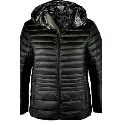   Kifordítható, mindkét oldala használható, egyszínű, cipzáras, kapucnis, csípőre érő fazonú, fiatalos steppelt olasz dzseki- fekete