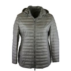   Hosszított karcsúsított fazonú, steppelt, egyszínű, cipzáras, béléses, fiatalos steppelt olasz dzseki, cipzáras zsebekkel- drapp