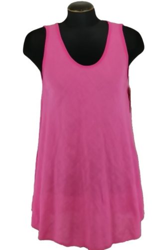 Egyszínű, "A"-vonalú fazonú, géz, ujjatlan felsőrész- pink