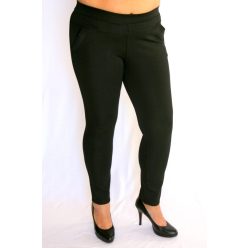   Hosszú szárú sima zsebű, jersey leggings, gumis derekú- fekete