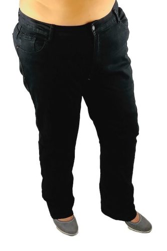 Fekete, magas derekú, hosszú egyenes párhuzamos szárú, molett farmernadrág- fekete