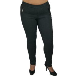   Hosszú szárú cipzáras zsebű, fehér apró pöttyös, jersey leggings, gumis derekú- fekete, fehér