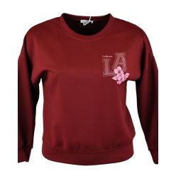 Fiatalos passzé aljú és ujjú pulóver- bordó