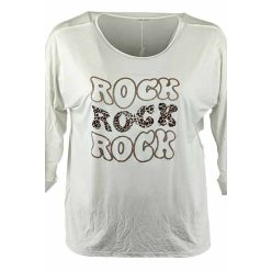Fiatalos molett felsőrész rock felirattal- fehér