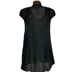   Egyszínű, "A"-vonalú fazonú, géz, ujjatlan felsőrész- fekete