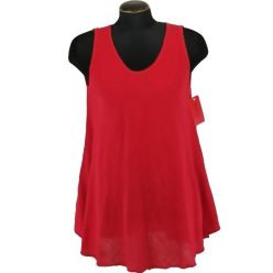   Egyszínű, "A"-vonalú fazonú, géz, ujjatlan felsőrész- piros